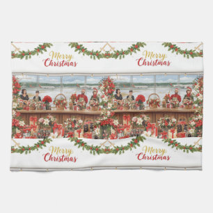 Airport Christmas Themed for Aviation Gifts Kitchen Towel