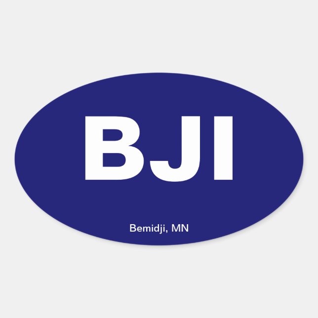 Airport Code - Bemidji, Minnesota Oval Sticker (Front)