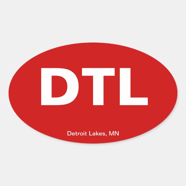 Airport Code - Detroit Lakes, Minnesota Oval Sticker (Front)
