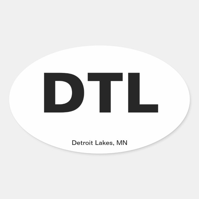 Airport Code - Detroit Lakes, Minnesota Oval Sticker (Front)