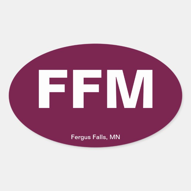 Airport Code - Fergus Falls, Minnesota Oval Sticker (Front)