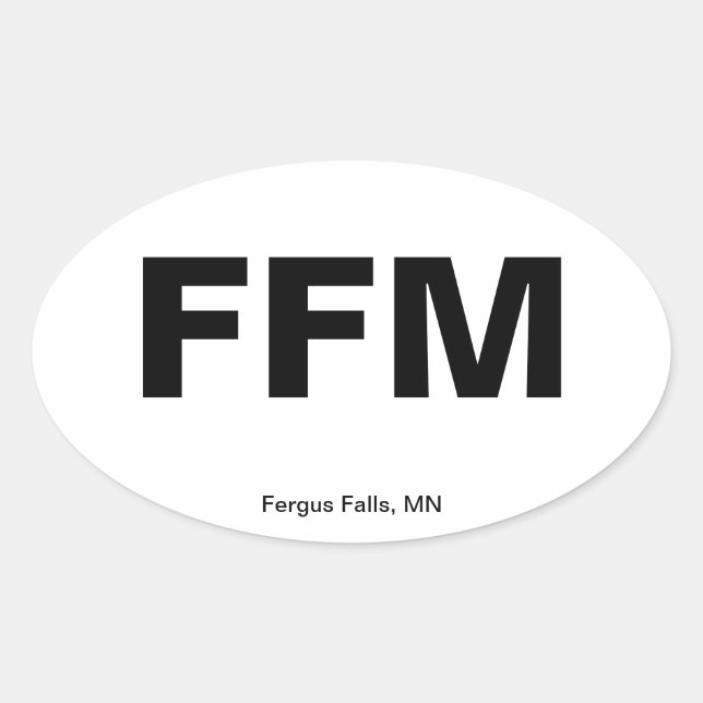 Airport Code - Fergus Falls, Minnesota Oval Sticker (Front)