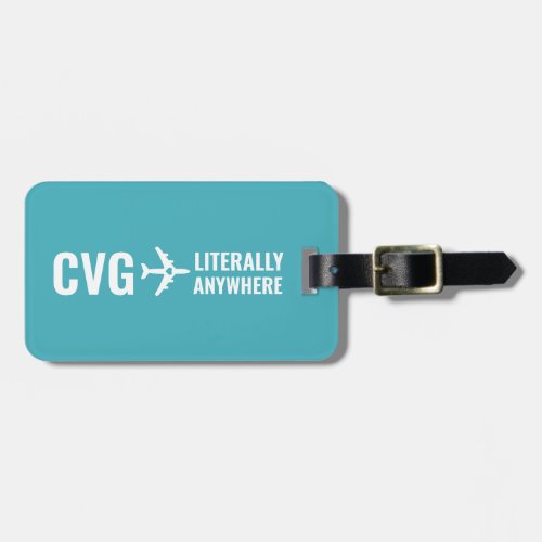 Airport Code Funny Go Literally Anywhere Blue Luggage Tag