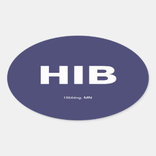 Airport Code - Hibbing, Minnesota Oval Sticker