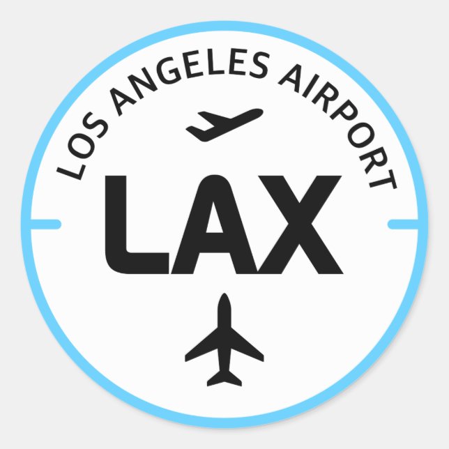 Airport code LAX Los Angeles Classic Round Sticker (Front)