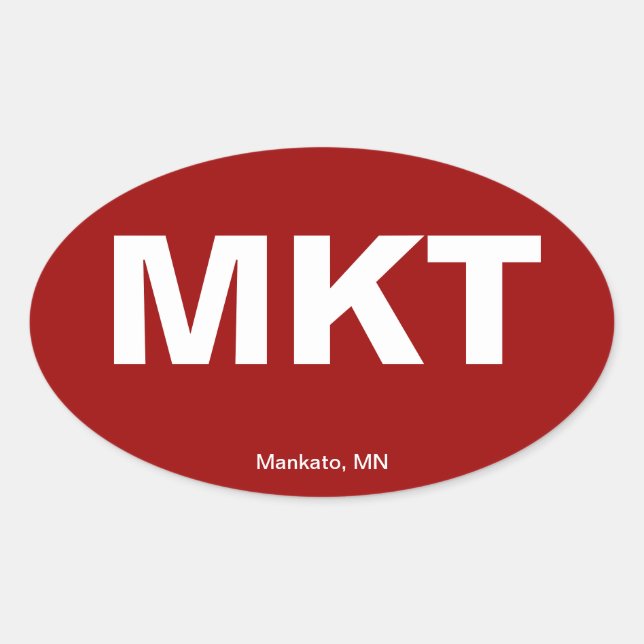 Airport Code - Mankato, Minnesota Oval Sticker (Front)
