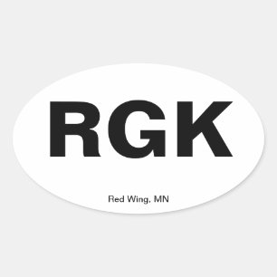 Airport Code - Red Wing, Minnesota Oval Sticker