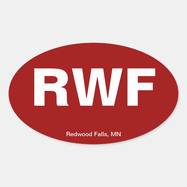 Airport Code - Redwood Falls, Minnesota Oval Sticker (Front)