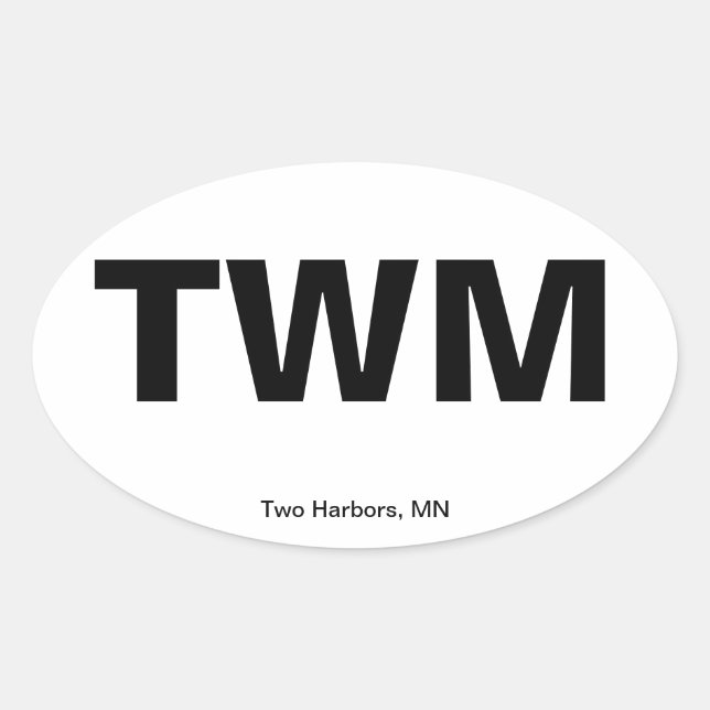 Airport Code - Two Harbors, Minnesota Oval Sticker (Front)
