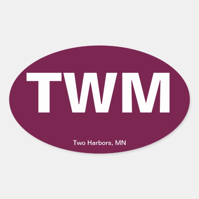 Airport Code - Two Harbors, Minnesota Oval Sticker (Front)