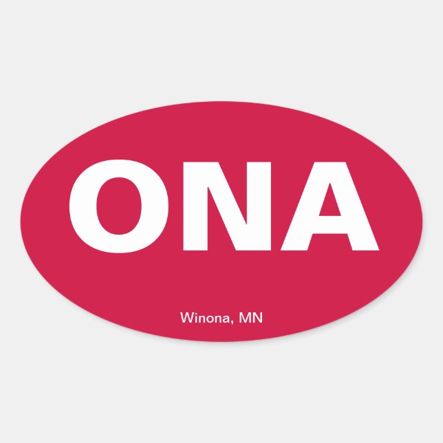 Airport Code - Winona Minnesota Oval Sticker (Front)