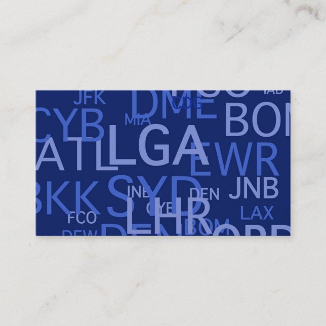 Airport Codes for Travel Professional Business Card (Front)