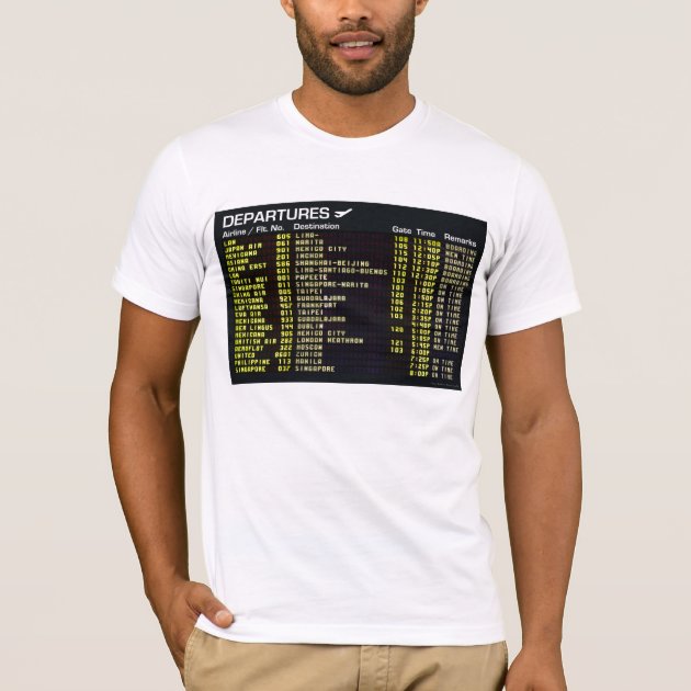 Airport Departures Mens T-shirt | Zazzle