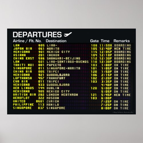 Airport Departures Poster