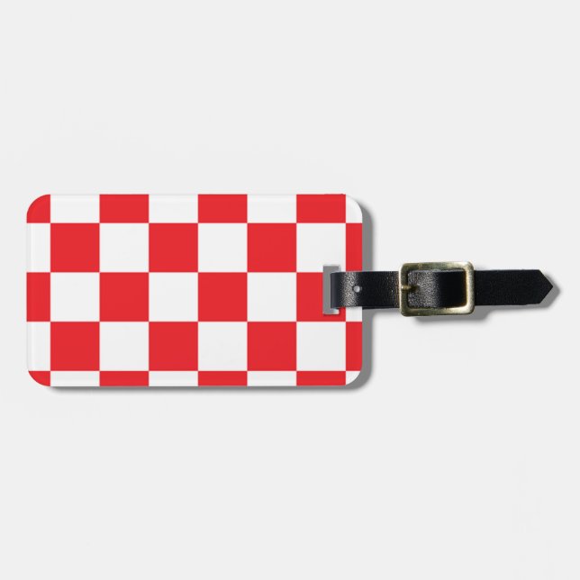 Airport Red Checker Markings Luggage Tag (Front Horizontal)