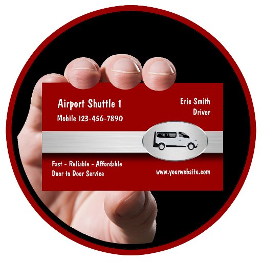 Customizable Airport Shuttle Taxi Business Card