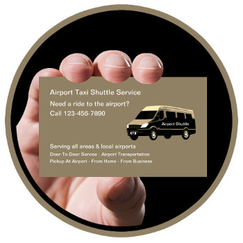 Airport Shuttle Taxi Tranport Business Card by Luckyturtle at Zazzle