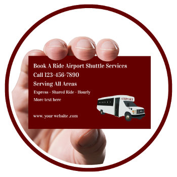 Airport Shuttle Transportation Taxi Business Cards by Luckyturtle at Zazzle