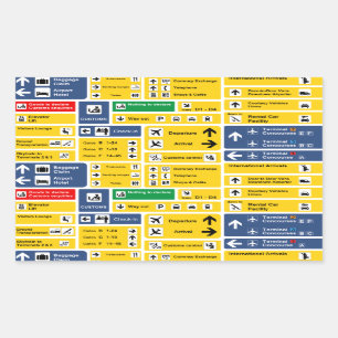 Airport Signs Rectangular Sticker