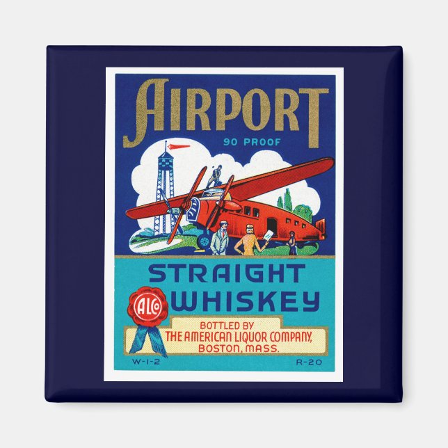 Airport Straight Whiskey Magnet (Front)