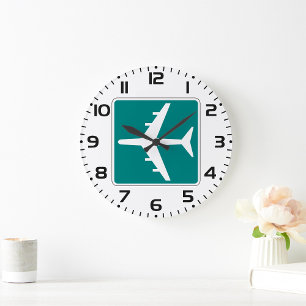 Airport Symbol Sign Airplane Travel Icon  Large Clock