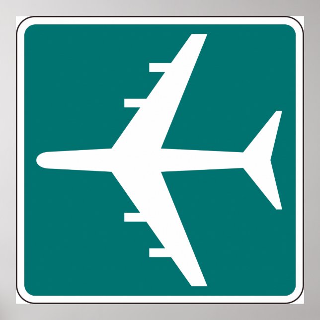 Airport Symbol Sign Airplane Travel Icon Poster (Front)