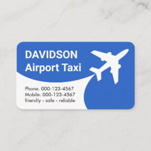 Airport Taxi Cab Taking Off Business Card