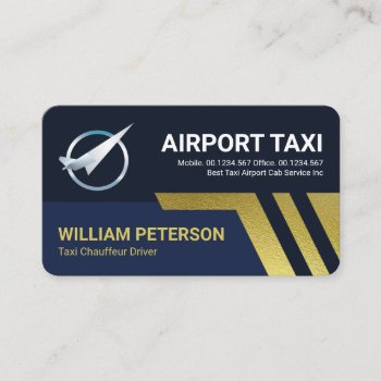 Airport Taxi Gold Airplane Runway Business Card by keikocreativecards at Zazzle