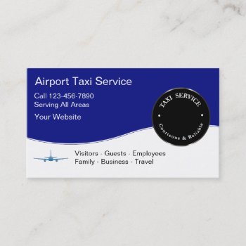 Airport Taxi Service Business Cards by Luckyturtle at Zazzle