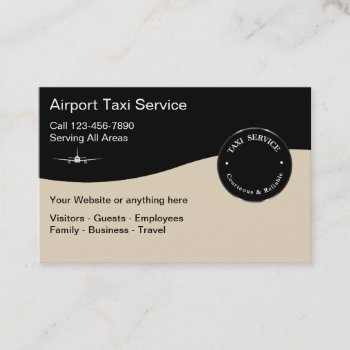 Airport Taxi Service Modern Business Card by Luckyturtle at Zazzle