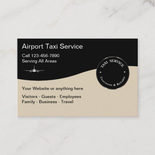 Airport Taxi Service Modern Business Card