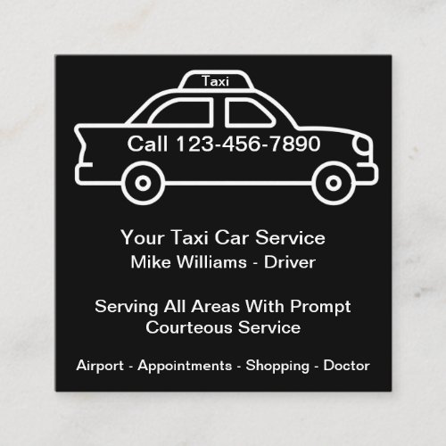 Airport Taxi Transportation Business Cards Unique