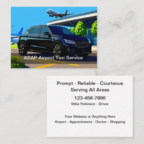 Airport Taxi Transportation Service Business Card