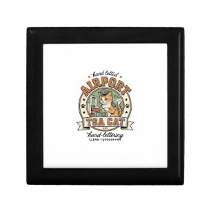 Airport TSA Cat Airport TSA Cat Vintage Vector Art Gift Box