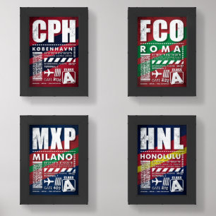 Airports of the World Wall Art Sets