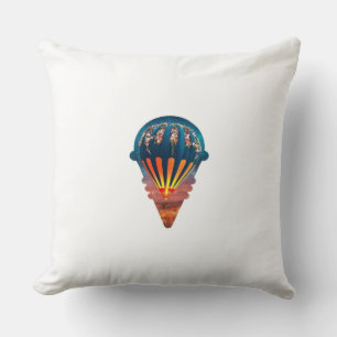 airship-a balloon between the fields Throw Pillow