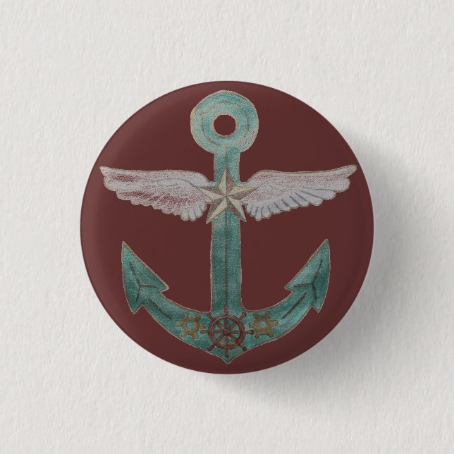 Airship Anchor Pinback Button (Front)