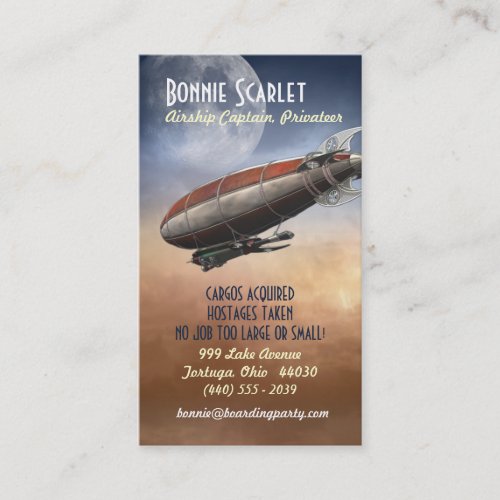 Airship Captain (Vertical) Business Cards