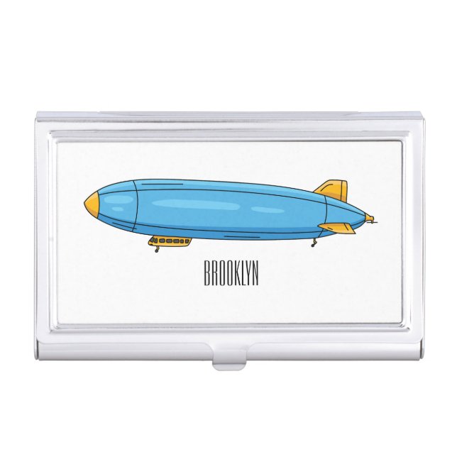 Airship cartoon illustration business card case (Front)