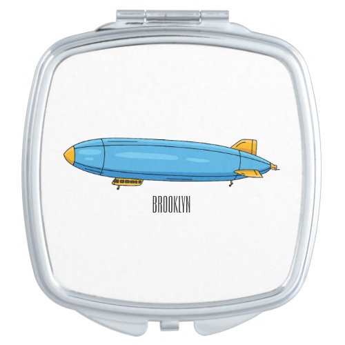 Airship cartoon illustration compact mirror