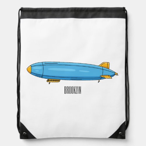 Airship cartoon illustration drawstring bag