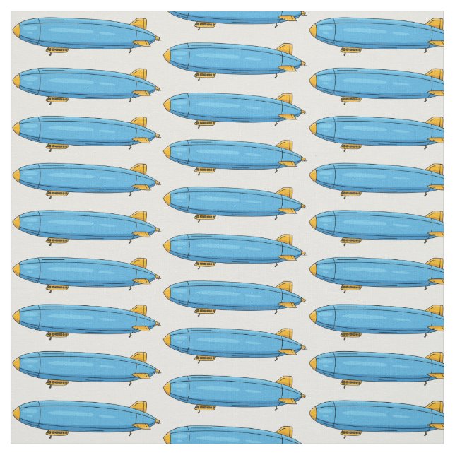 Airship cartoon illustration fabric (Swatch)