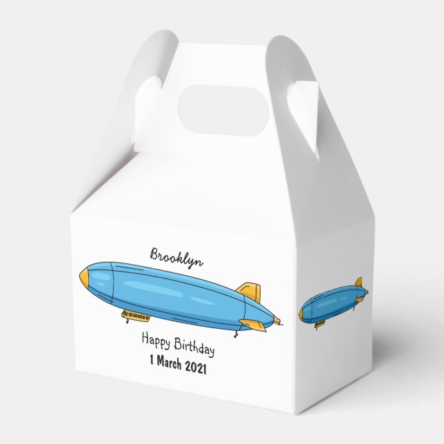 Airship cartoon illustration favor boxes (Front Side)