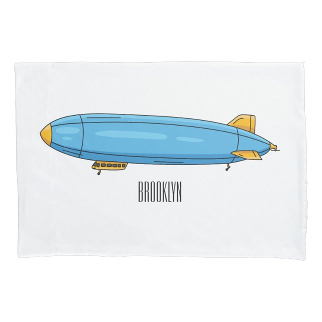 Airship cartoon illustration pillow case (Front)