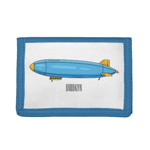 Airship cartoon illustration trifold wallet