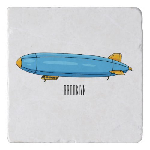 Airship cartoon illustration  trivet