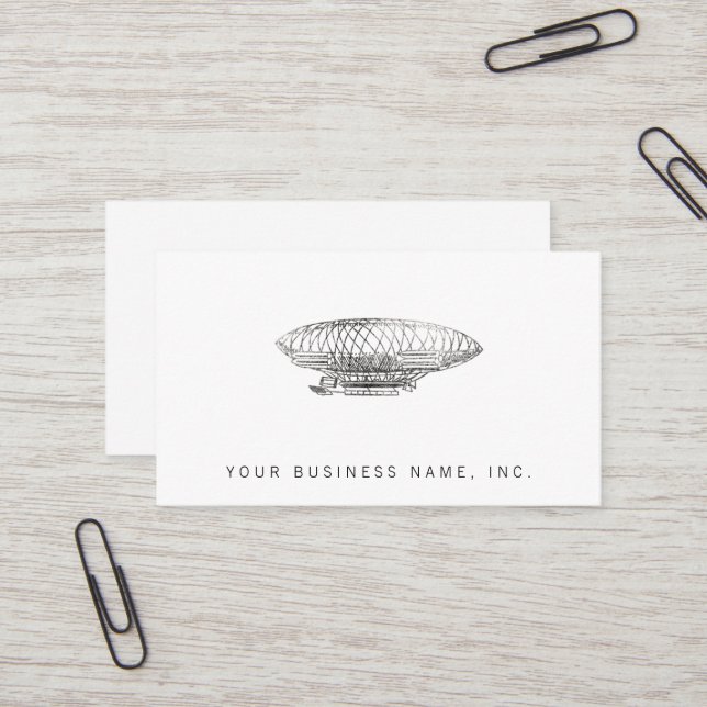airship (letterpress style) business card (Front/Back In Situ)