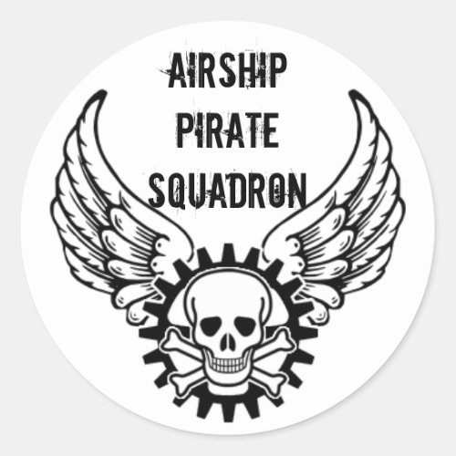 Airship Pirate Squadron Classic Round Sticker
