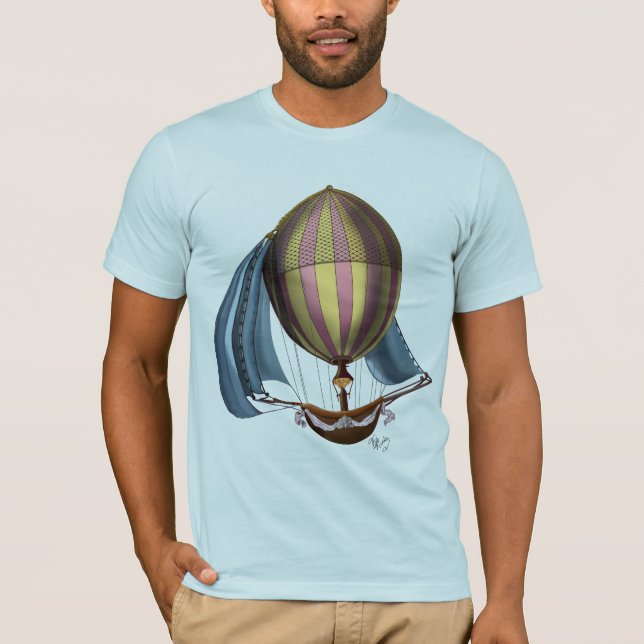 AirShip with Blue Sails T-Shirt (Front)