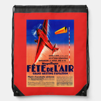 Airshow Featuring Haryse Hilsz Promotional Poste Drawstring Bag